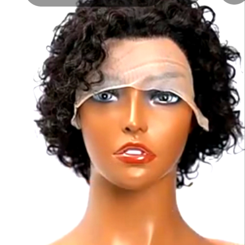Juli fashion  pixie cut Bob lace frontal wigs human hair